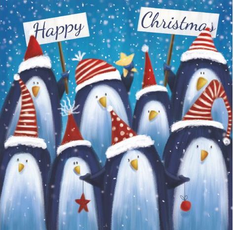 Penguin Greeting Christmas Cards - Pack of 10