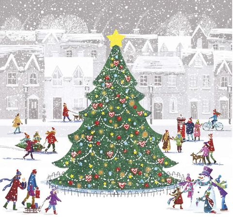 Town Square Tree Christmas Cards - Pack of 10