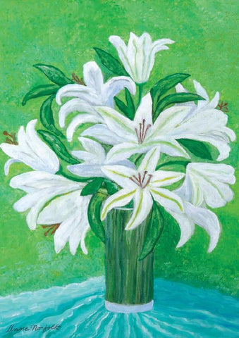 Greeting Cards - The White Lilies by by Anne, Duchess of Norfolk CBE