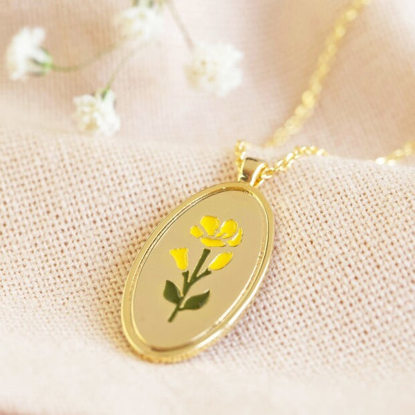 Flower Necklace with Real Seed Card